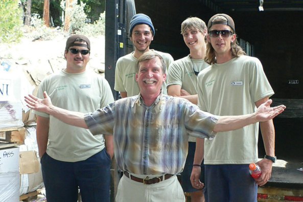 Mark in 2010 with some of the recycling crew.